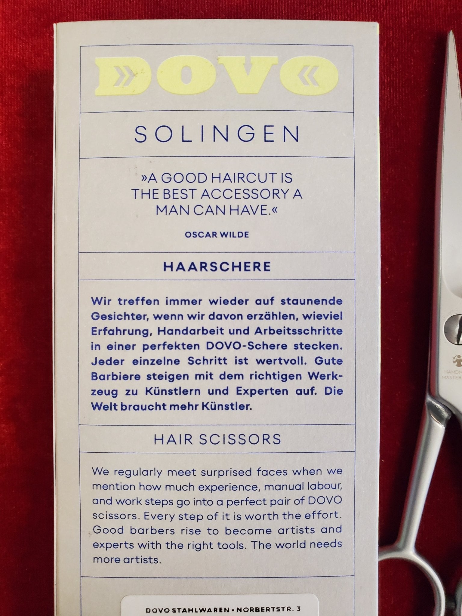 Dovo Solingen Hair Scissors - Larry's Shaver Shoppe