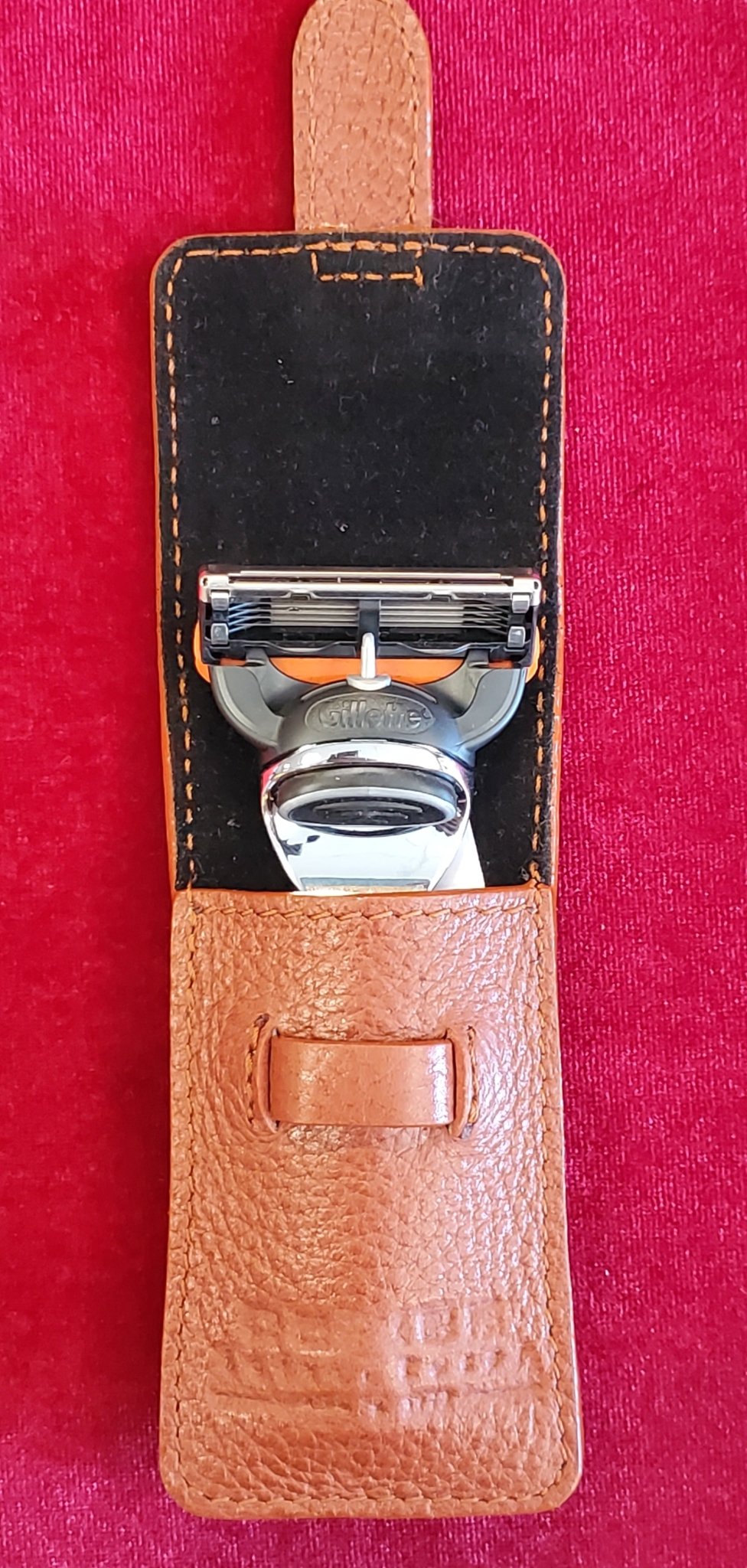 Parker Compact Travel Razor W/ Gillette Blade & Leather Case - Larry's Shaver Shoppe