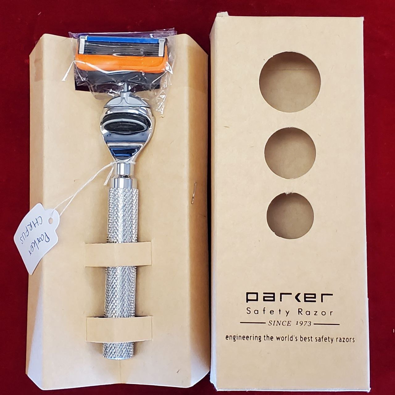 Parker Deluxe Chrome Fusion Compatible Razor - Larry's Shaver Shoppe
