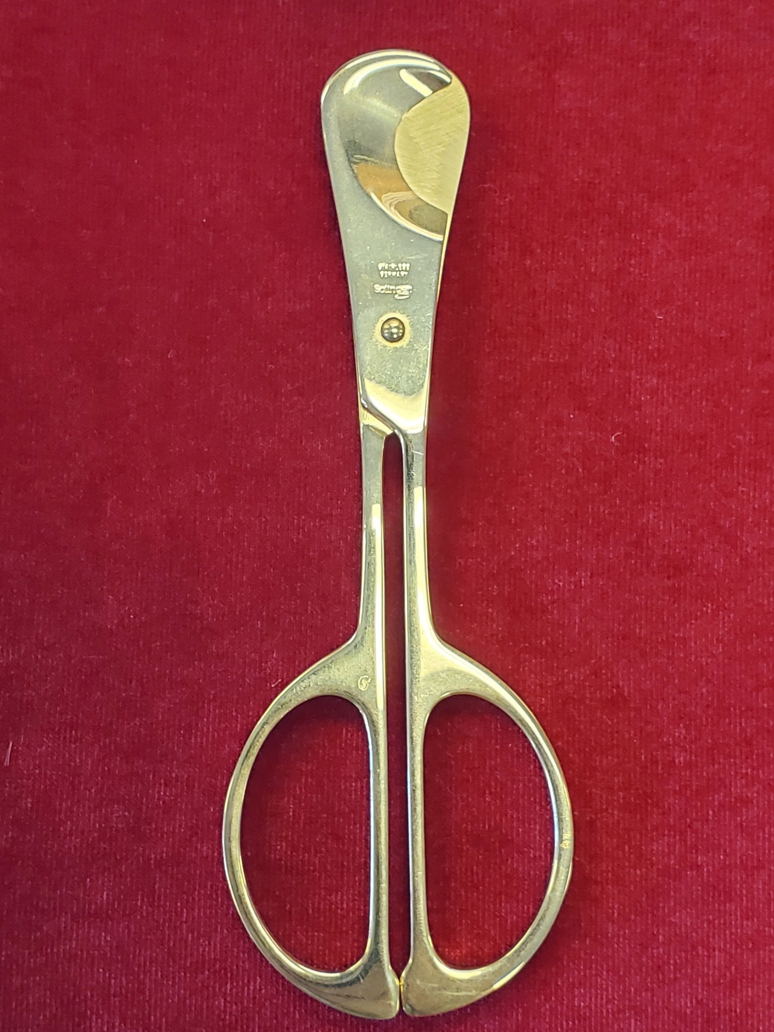 Solingen Germany Cigar Scissors - Vintage New Old Stock Gold Tone Stainless Steel - Larry's Shaver Shoppe