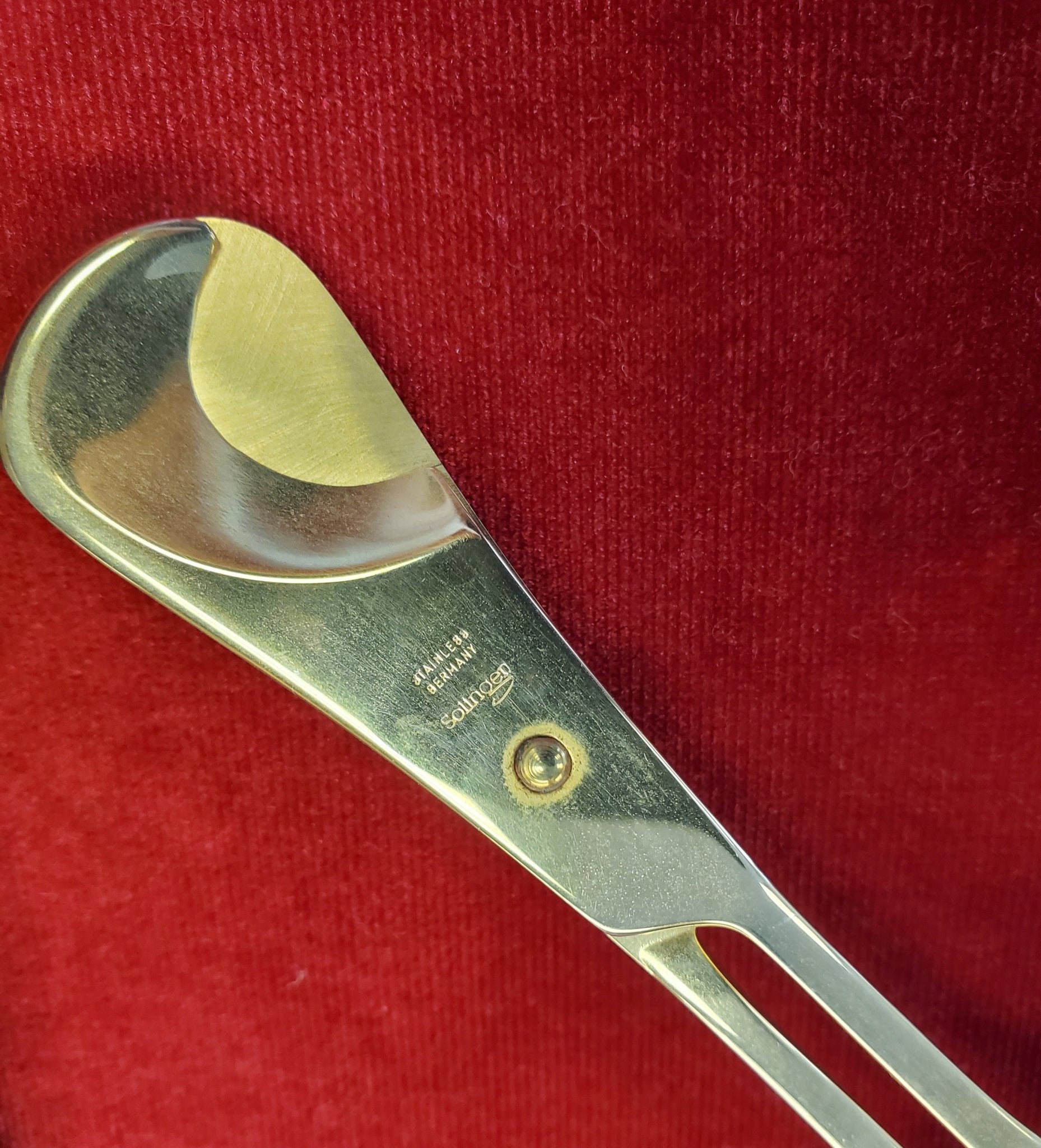 Solingen Germany Cigar Scissors - Vintage New Old Stock Gold Tone Stainless Steel - Larry's Shaver Shoppe
