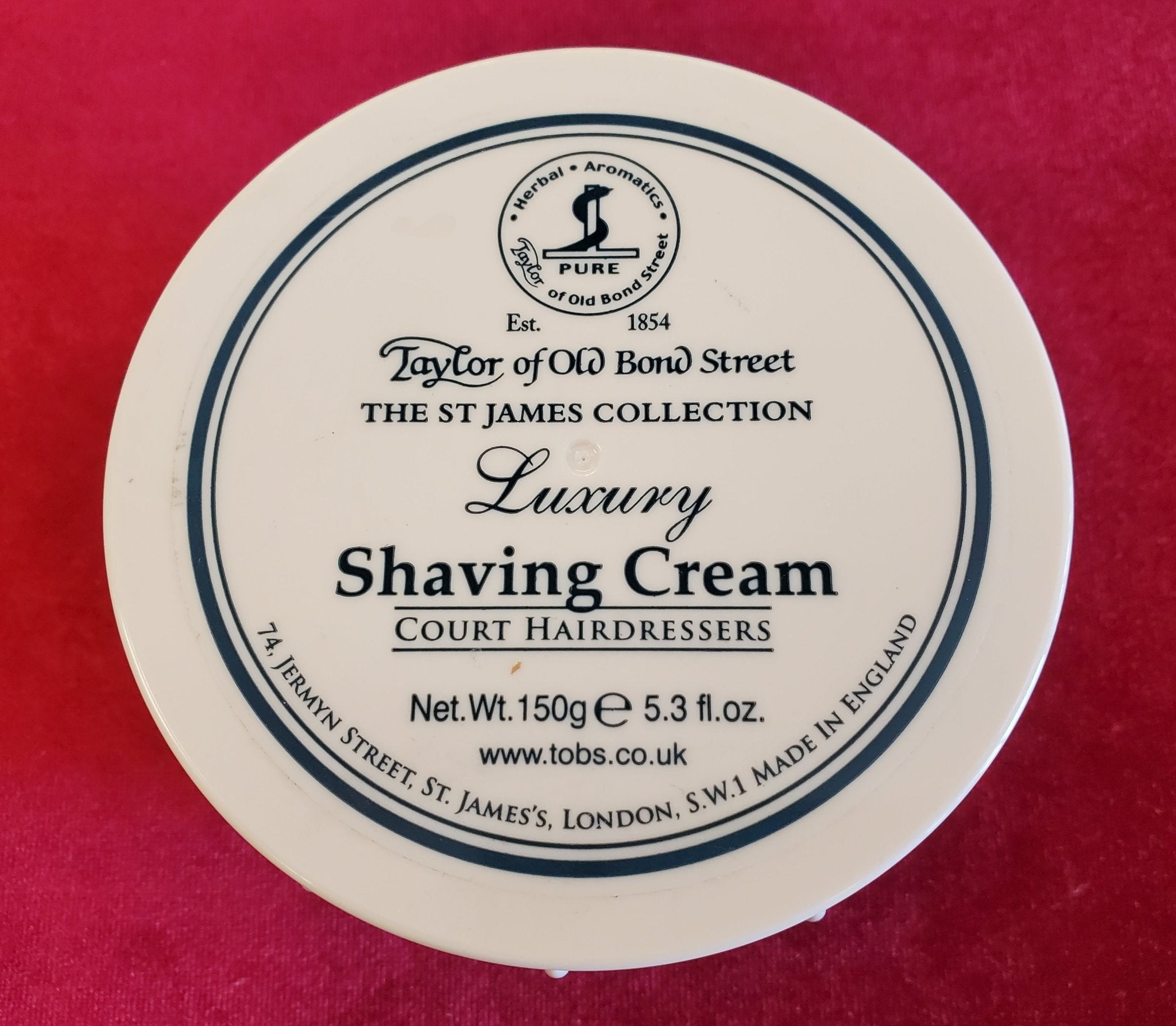 Taylor Luxury St James Collection Shaving Cream - Larry's Shaver Shoppe