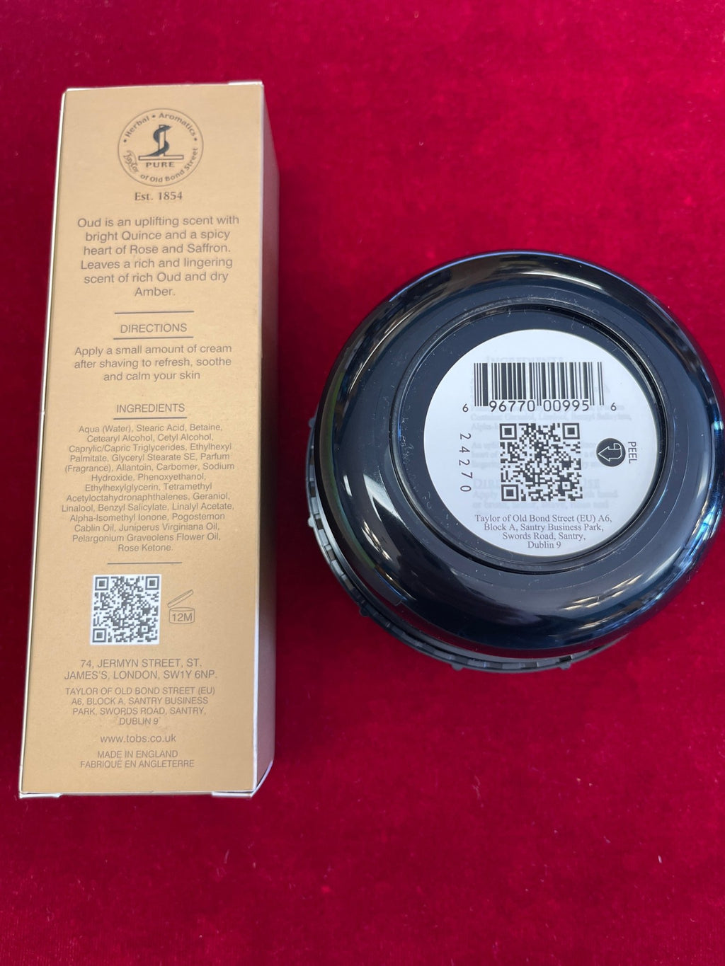 Taylor of Old Bond Street Oud Shaving Cream & Luxury Aftershave Cream - Larry's Shaver Shoppe