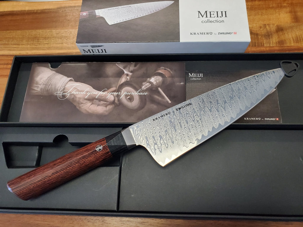 Zwilling Kramer Meiji Damascus Steel Chefs Knife - Larry's Shaver Shoppe